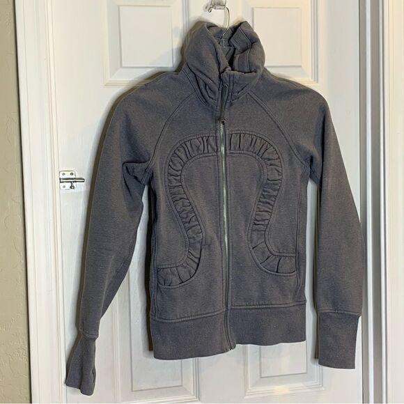 LULULEMON Gray Glitter Cuddle Up Jacket Size 6 - Picture 4 of 8